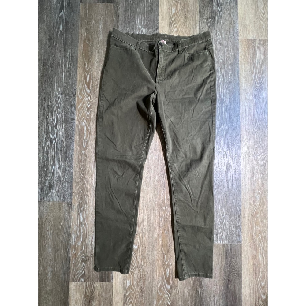 Juicy Couture Skinny Pants Womens 14 Olive Green Good‎ Stretch Mid Rise Slim Fit